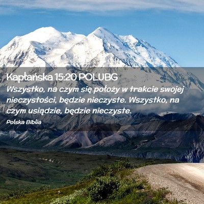 Picture 02 - Kapłańska 15:20 POLUBG - Wszystko, na czym się położy w trakcie swojej - Bible Verse Picture