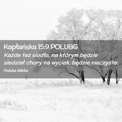 Picture 02 - Kapłańska 15:9 POLUBG - Każde też siodło, na którym będzie siedział - Bible Verse Picture