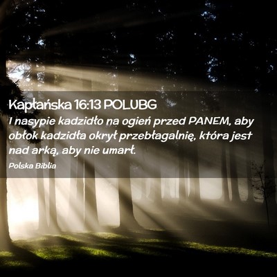 Picture 02 - Kapłańska 16:13 POLUBG - I nasypie kadzidło na ogień przed PANEM, aby - Bible Verse Picture