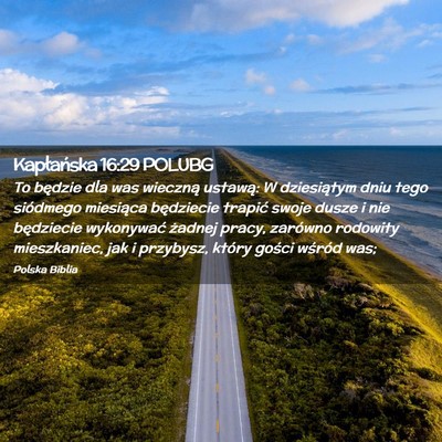 Picture 02 - Kapłańska 16:29 POLUBG - To będzie dla was wieczną ustawą: W - Bible Verse Picture