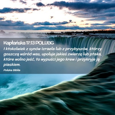 Picture 02 - Kapłańska 17:13 POLUBG - I ktokolwiek z synów Izraela lub z przybyszów, - Bible Verse Picture