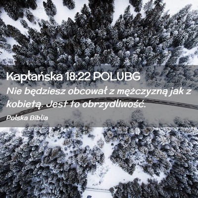 Picture 02 - Kapłańska 18:22 POLUBG - Nie będziesz obcował z mężczyzną jak z - Bible Verse Picture