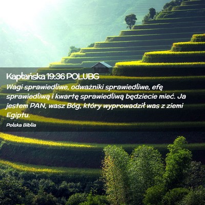 Picture 02 - Kapłańska 19:36 POLUBG - Wagi sprawiedliwe, odważniki sprawiedliwe, efę - Bible Verse Picture