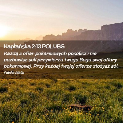 Picture 02 - Kapłańska 2:13 POLUBG - Każdą z ofiar pokarmowych posolisz i nie - Bible Verse Picture