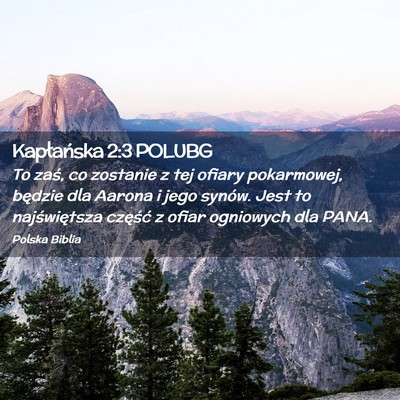 Picture 02 - Kapłańska 2:3 POLUBG - To zaś, co zostanie z tej ofiary pokarmowej, - Bible Verse Picture