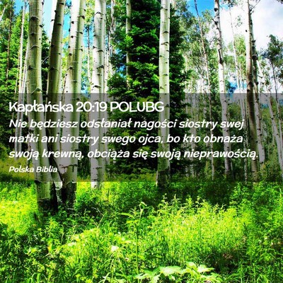 Picture 02 - Kapłańska 20:19 POLUBG - Nie będziesz odsłaniał nagości siostry swej - Bible Verse Picture