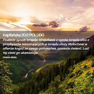Picture 02 - Kapłańska 20:2 POLUBG - Powiedz synom Izraela: Ktokolwiek z synów - Bible Verse Picture