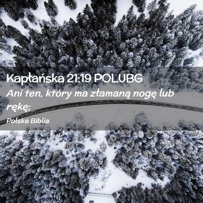 Picture 02 - Kapłańska 21:19 POLUBG - Ani ten, który ma złamaną nogę lub - Bible Verse Picture