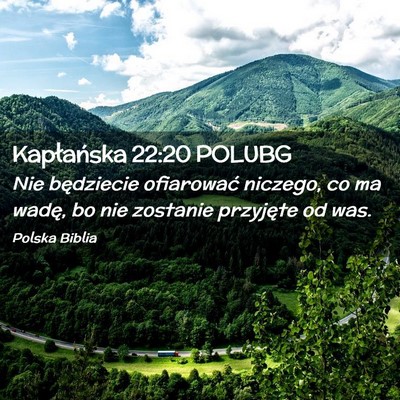 Picture 02 - Kapłańska 22:20 POLUBG - Nie będziecie ofiarować niczego, co ma wadę, - Bible Verse Picture