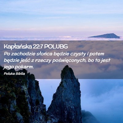 Picture 02 - Kapłańska 22:7 POLUBG - Po zachodzie słońca będzie czysty i potem - Bible Verse Picture