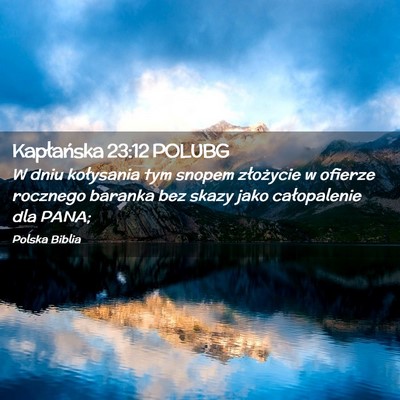Picture 02 - Kapłańska 23:12 POLUBG - W dniu kołysania tym snopem złożycie w ofierze - Bible Verse Picture