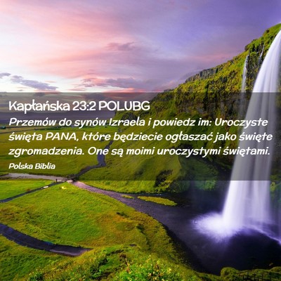 Picture 02 - Kapłańska 23:2 POLUBG - Przemów do synów Izraela i powiedz im: - Bible Verse Picture