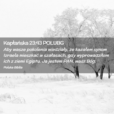 Picture 02 - Kapłańska 23:43 POLUBG - Aby wasze pokolenia wiedziały, że kazałem - Bible Verse Picture