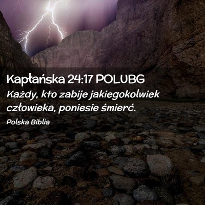 Picture 02 - Kapłańska 24:17 POLUBG - Każdy, kto zabije jakiegokolwiek człowieka, - Bible Verse Picture