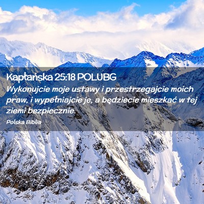 Picture 02 - Kapłańska 25:18 POLUBG - Wykonujcie moje ustawy i przestrzegajcie moich - Bible Verse Picture