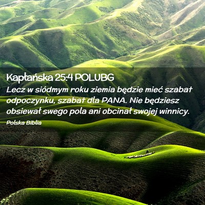 Picture 02 - Kapłańska 25:4 POLUBG - Lecz w siódmym roku ziemia będzie mieć szabat - Bible Verse Picture