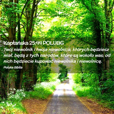 Picture 02 - Kapłańska 25:44 POLUBG - Twój niewolnik i twoja niewolnica, których - Bible Verse Picture