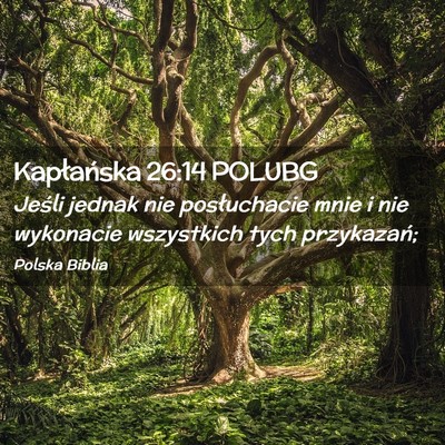 Picture 02 - Kapłańska 26:14 POLUBG - Jeśli jednak nie posłuchacie mnie i nie - Bible Verse Picture