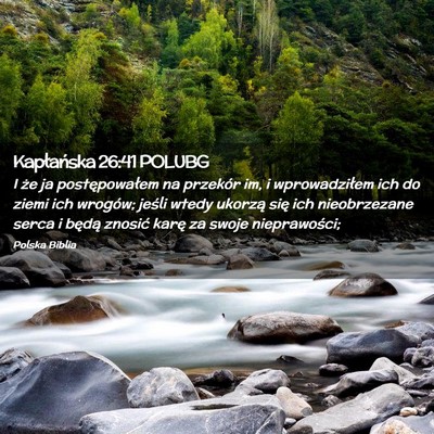 Picture 02 - Kapłańska 26:41 POLUBG - I że ja postępowałem na przekór im, i - Bible Verse Picture