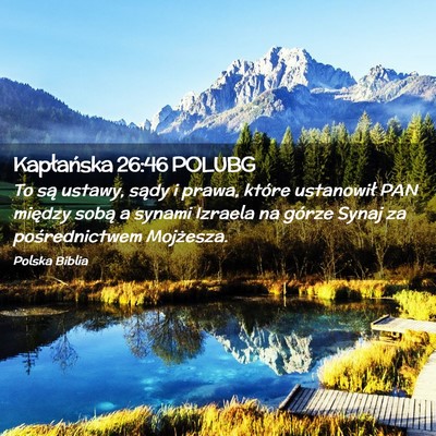 Picture 02 - Kapłańska 26:46 POLUBG - To są ustawy, sądy i prawa, które ustanowił - Bible Verse Picture
