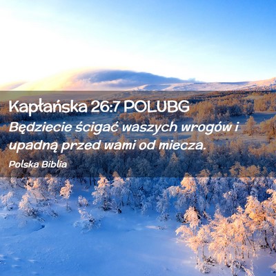 Picture 02 - Kapłańska 26:7 POLUBG - Będziecie ścigać waszych wrogów i upadną - Bible Verse Picture