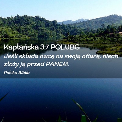 Picture 02 - Kapłańska 3:7 POLUBG - Jeśli składa owcę na swoją ofiarę, niech - Bible Verse Picture
