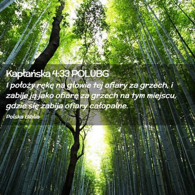 Picture 02 - Kapłańska 4:33 POLUBG - I położy rękę na głowie tej ofiary za - Bible Verse Picture