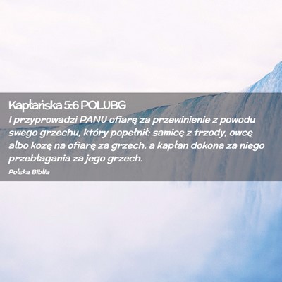 Picture 02 - Kapłańska 5:6 POLUBG - I przyprowadzi PANU ofiarę za przewinienie z - Bible Verse Picture