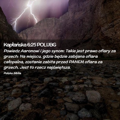 Picture 02 - Kapłańska 6:25 POLUBG - Powiedz Aaronowi i jego synom: Takie jest prawo - Bible Verse Picture