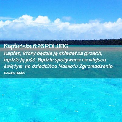 Picture 02 - Kapłańska 6:26 POLUBG - Kapłan, który będzie ją składał za grzech, - Bible Verse Picture