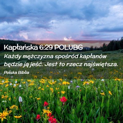 Picture 02 - Kapłańska 6:29 POLUBG - Każdy mężczyzna spośród kapłanów będzie - Bible Verse Picture