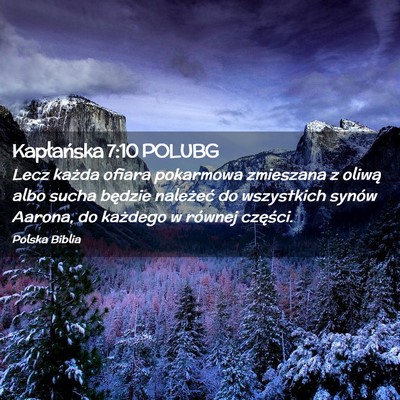 Picture 02 - Kapłańska 7:10 POLUBG - Lecz każda ofiara pokarmowa zmieszana z oliwą - Bible Verse Picture