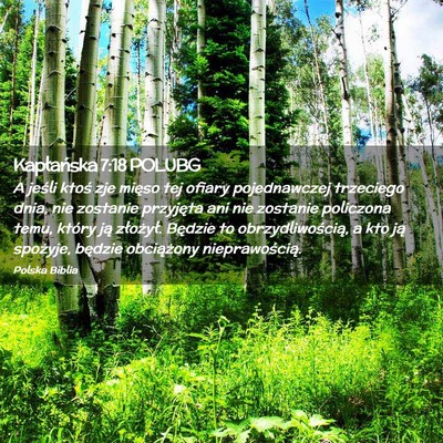 Picture 02 - Kapłańska 7:18 POLUBG - A jeśli ktoś zje mięso tej ofiary pojednawczej - Bible Verse Picture