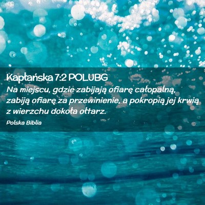 Picture 02 - Kapłańska 7:2 POLUBG - Na miejscu, gdzie zabijają ofiarę całopalną, - Bible Verse Picture