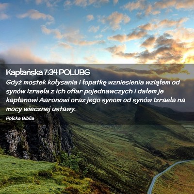 Picture 02 - Kapłańska 7:34 POLUBG - Gdyż mostek kołysania i łopatkę wzniesienia - Bible Verse Picture