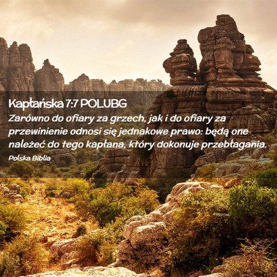 Picture 02 - Kapłańska 7:7 POLUBG - Zarówno do ofiary za grzech, jak i do ofiary za - Bible Verse Picture