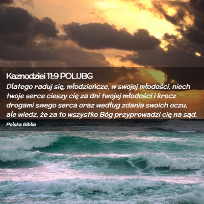 Picture 02 - Kaznodziei 11:9 POLUBG - Dlatego raduj się, młodzieńcze, w swojej - Bible Verse Picture