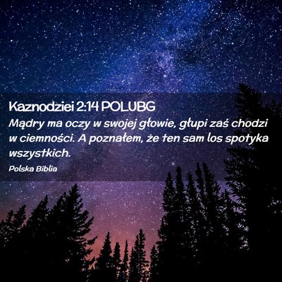 Picture 02 - Kaznodziei 2:14 POLUBG - Mądry ma oczy w swojej głowie, głupi zaś - Bible Verse Picture