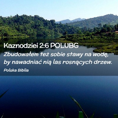 Picture 02 - Kaznodziei 2:6 POLUBG - Zbudowałem też sobie stawy na wodę, by - Bible Verse Picture