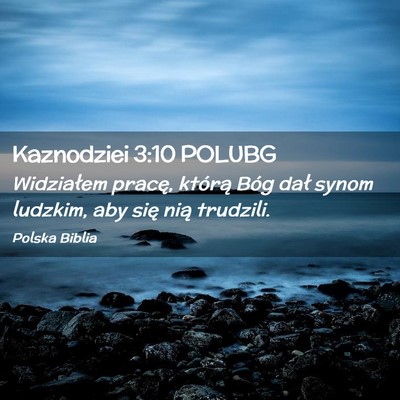 Picture 02 - Kaznodziei 3:10 POLUBG - Widziałem pracę, którą Bóg dał synom - Bible Verse Picture