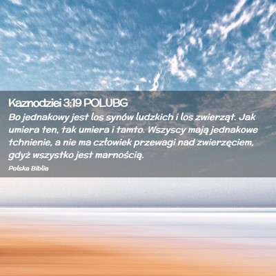Picture 02 - Kaznodziei 3:19 POLUBG - Bo jednakowy jest los synów ludzkich i los - Bible Verse Picture