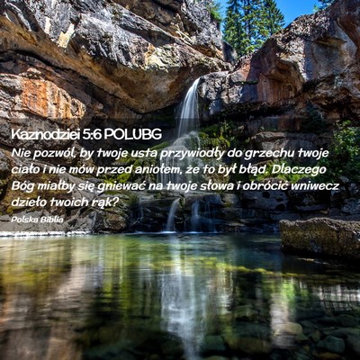 Picture 02 - Kaznodziei 5:6 POLUBG - Nie pozwól, by twoje usta przywiodły do grzechu - Bible Verse Picture
