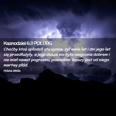 Picture 02 - Kaznodziei 6:3 POLUBG - Choćby ktoś spłodził stu synów, żył wiele - Bible Verse Picture