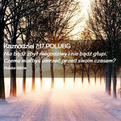 Picture 02 - Kaznodziei 7:17 POLUBG - Nie bądź zbyt niegodziwy i nie bądź głupi. - Bible Verse Picture