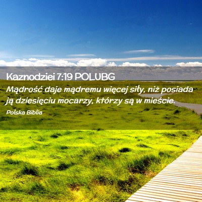Picture 02 - Kaznodziei 7:19 POLUBG - Mądrość daje mądremu więcej siły, niż - Bible Verse Picture