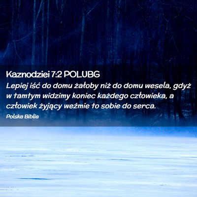 Picture 02 - Kaznodziei 7:2 POLUBG - Lepiej iść do domu żałoby niż do domu - Bible Verse Picture