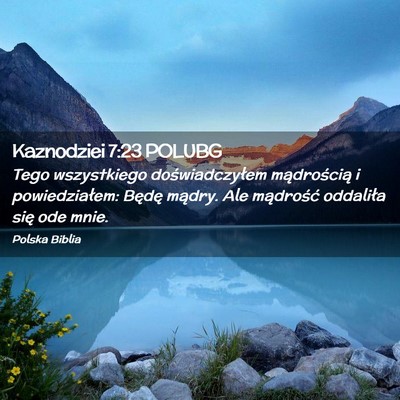 Picture 02 - Kaznodziei 7:23 POLUBG - Tego wszystkiego doświadczyłem mądrością i - Bible Verse Picture