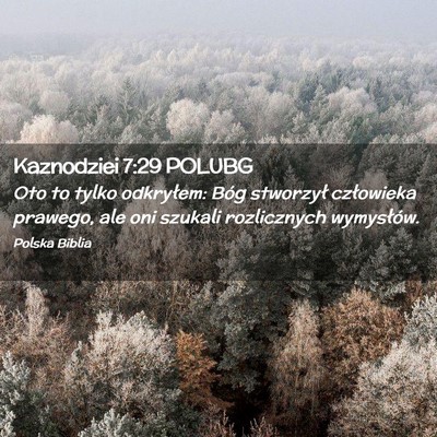 Picture 02 - Kaznodziei 7:29 POLUBG - Oto to tylko odkryłem: Bóg stworzył człowieka - Bible Verse Picture