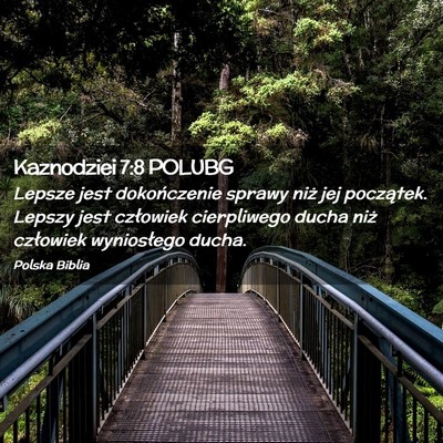 Picture 02 - Kaznodziei 7:8 POLUBG - Lepsze jest dokończenie sprawy niż jej - Bible Verse Picture