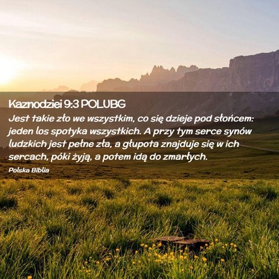 Picture 02 - Kaznodziei 9:3 POLUBG - Jest takie zło we wszystkim, co się dzieje pod - Bible Verse Picture